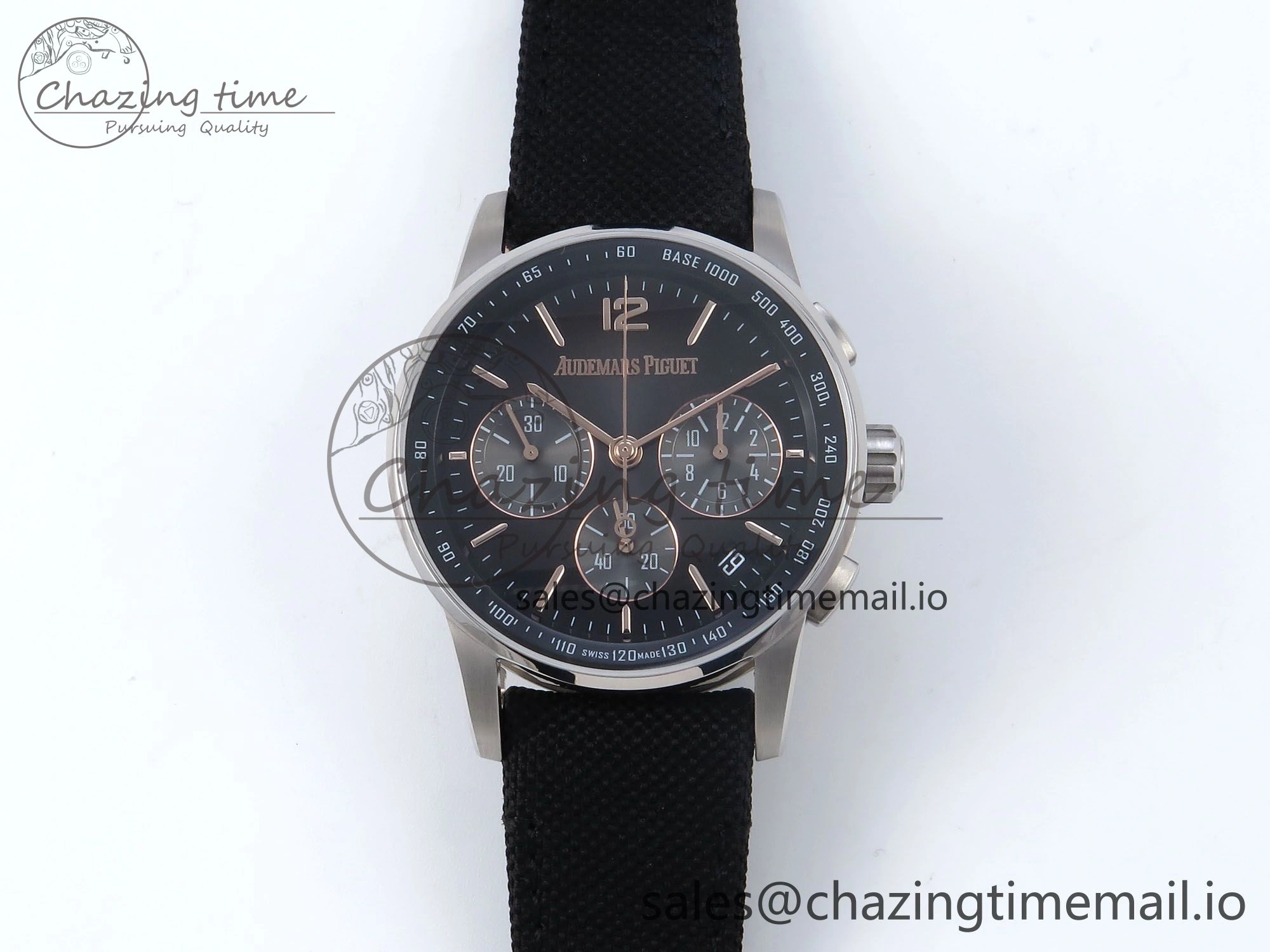 WrinkleFree Code 11.59 Chrono 26393 SS APPF Best Edition Gray RG Dial on Black Nylon Strap A 4339