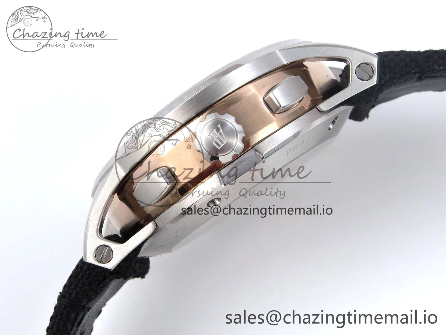 WrinkleFree Code 11.59 Chrono 26393 SS APPF Best Edition Gray RG Dial on Black Nylon Strap A 4339