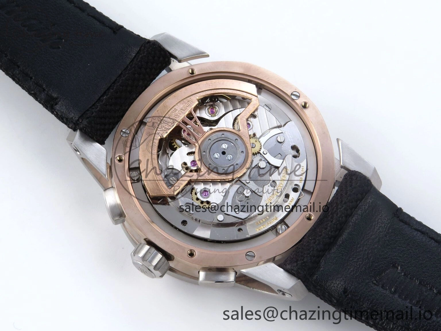 WrinkleFree Code 11.59 Chrono 26393 SS APPF Best Edition Gray RG Dial on Black Nylon Strap A 4339