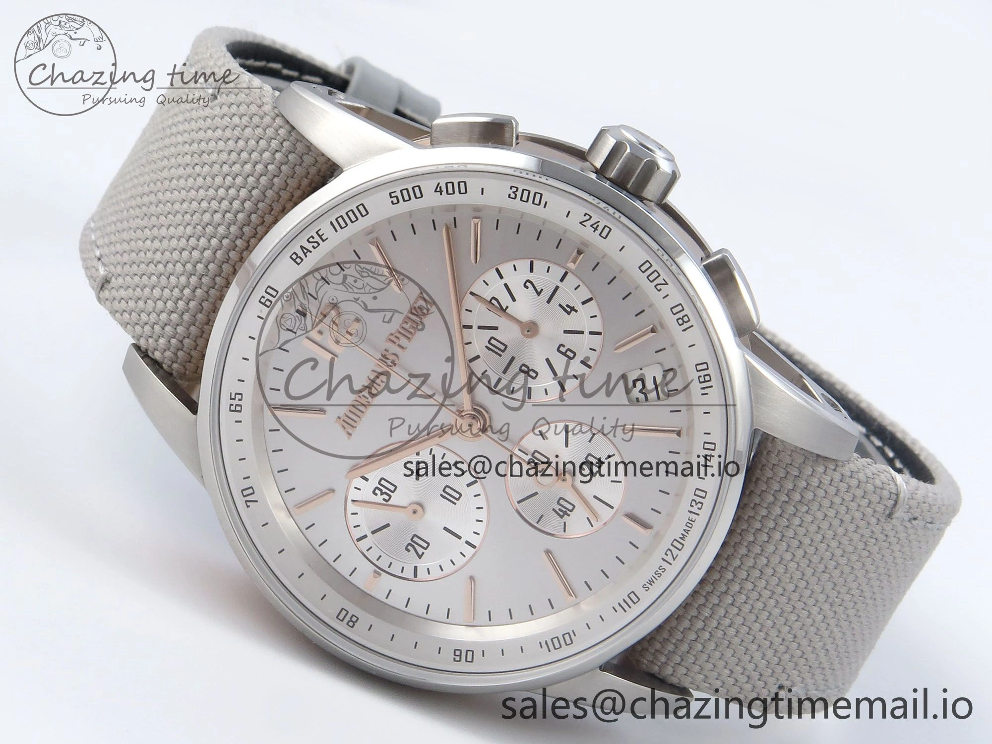 Code 11.59 Chrono 26393 SS APPF Best Edition Silver Dial on White Nylon Strap A ZipUp 4342