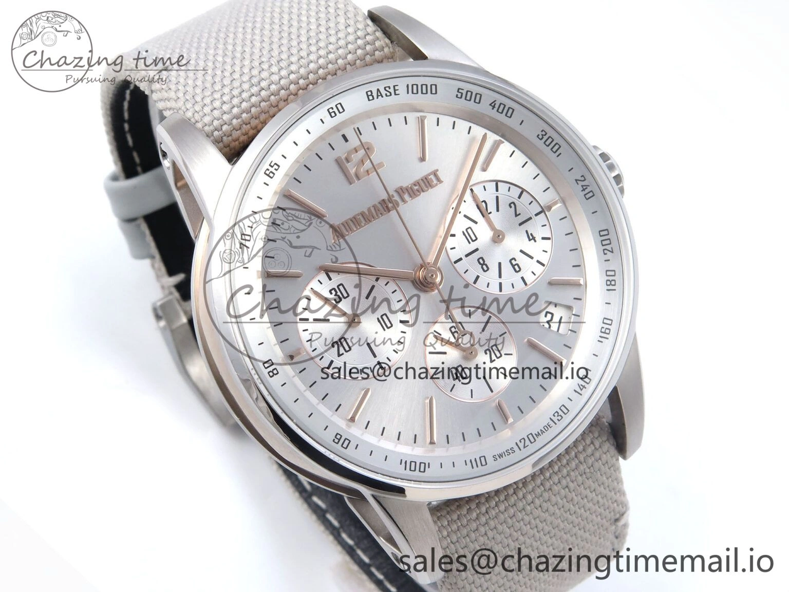 Code 11.59 Chrono 26393 SS APPF Best Edition Silver Dial on White Nylon Strap A ZipUp 4342
