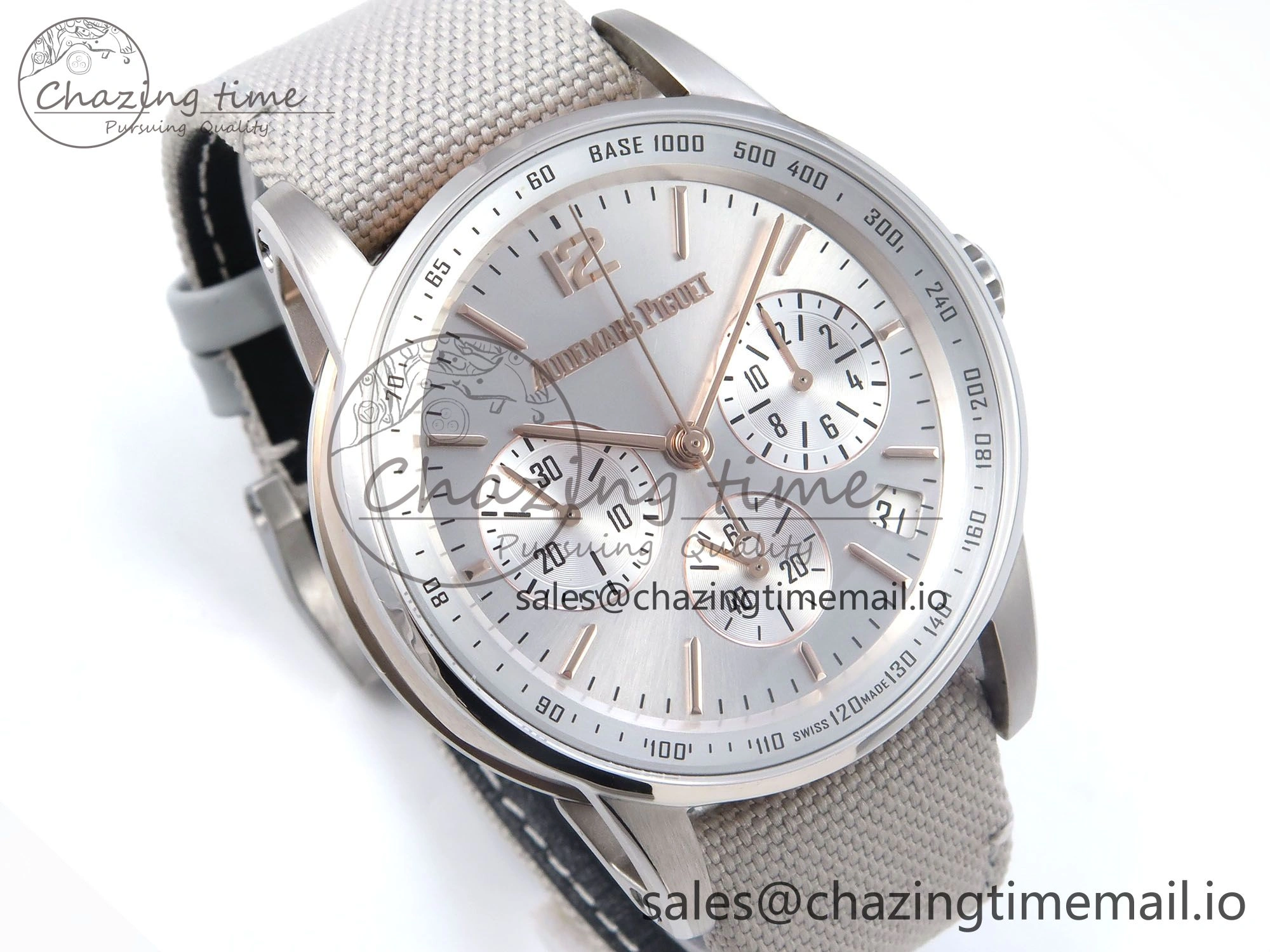 Code 11.59 Chrono 26393 SS APPF Best Edition Silver Dial on White Nylon Strap A ZipUp 4342