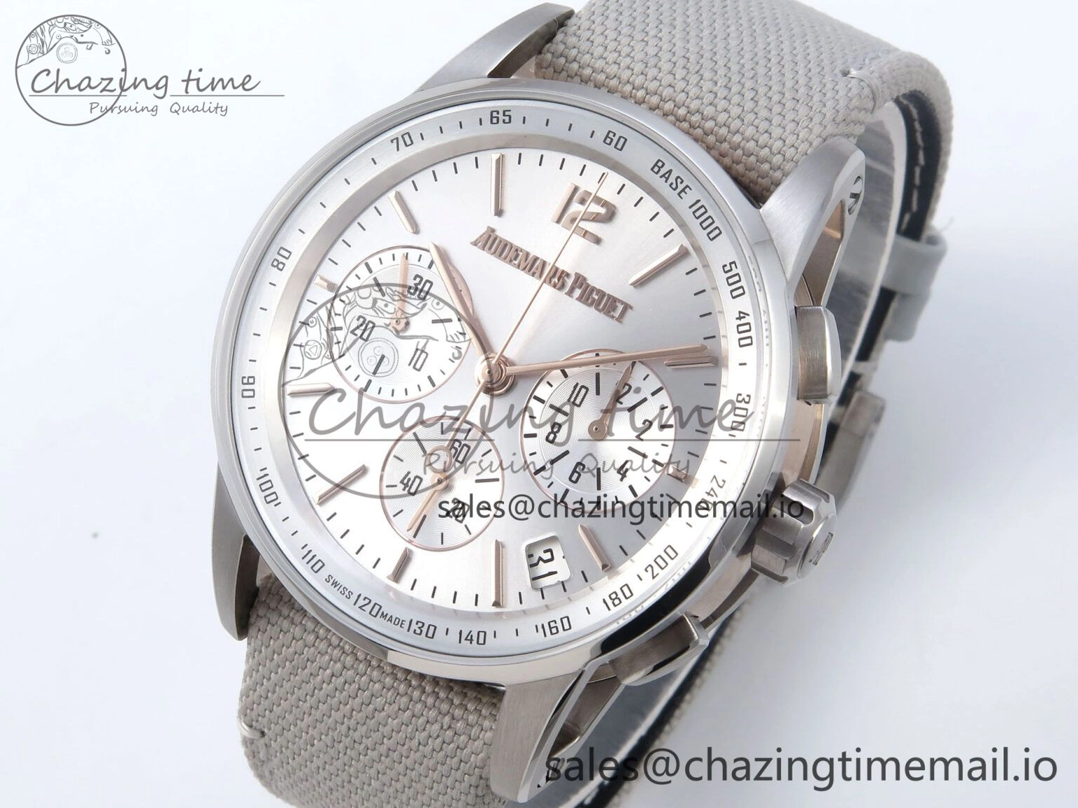Code 11.59 Chrono 26393 SS APPF Best Edition Silver Dial on White Nylon Strap A ZipUp 4342