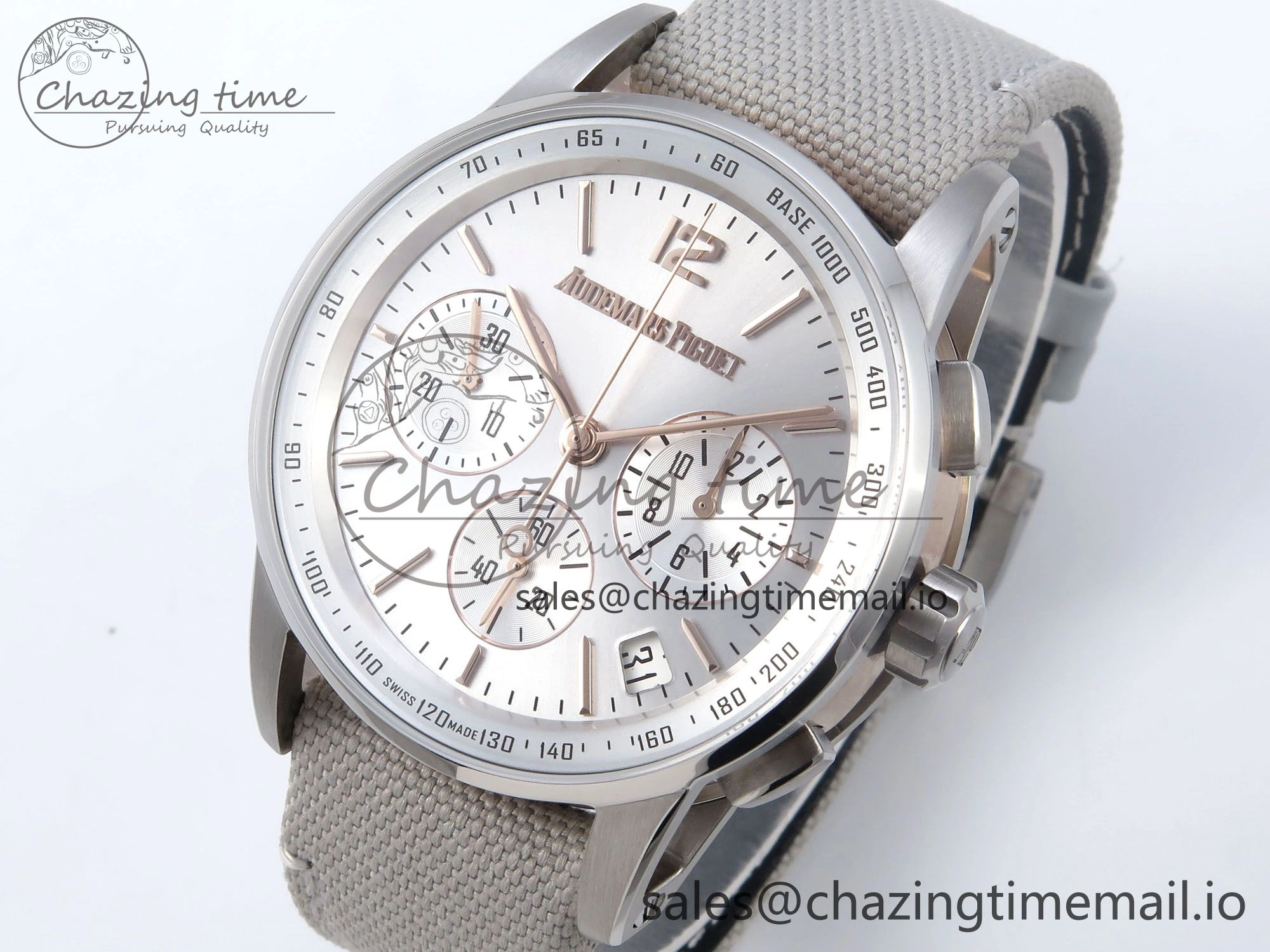 Code 11.59 Chrono 26393 SS APPF Best Edition Silver Dial on White Nylon Strap A ZipUp 4342