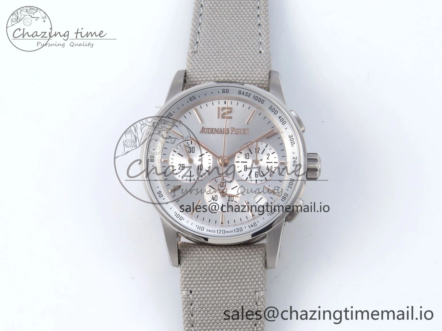 Code 11.59 Chrono 26393 SS APPF Best Edition Silver Dial on White Nylon Strap A ZipUp 4342