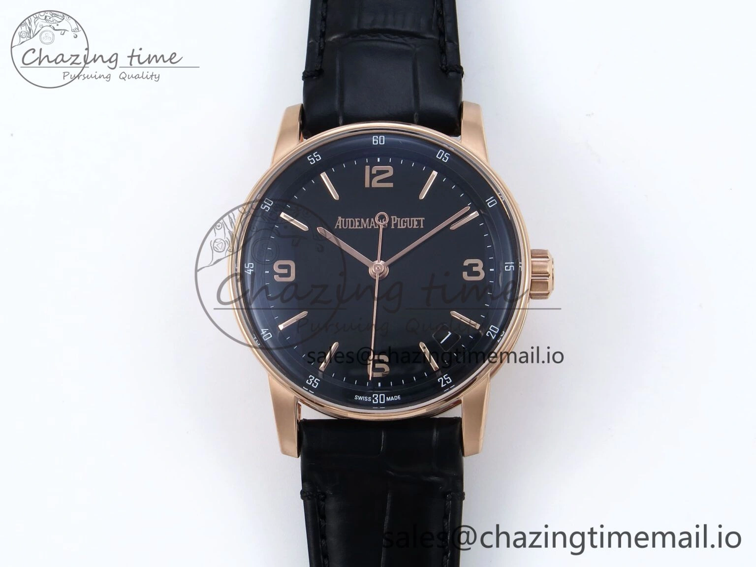 ZeroBulk Code 11.59 RG 15210 APSF 1:1 Best Edition Black Dial on Black Leather Strap SA4302 Super Clone 4346