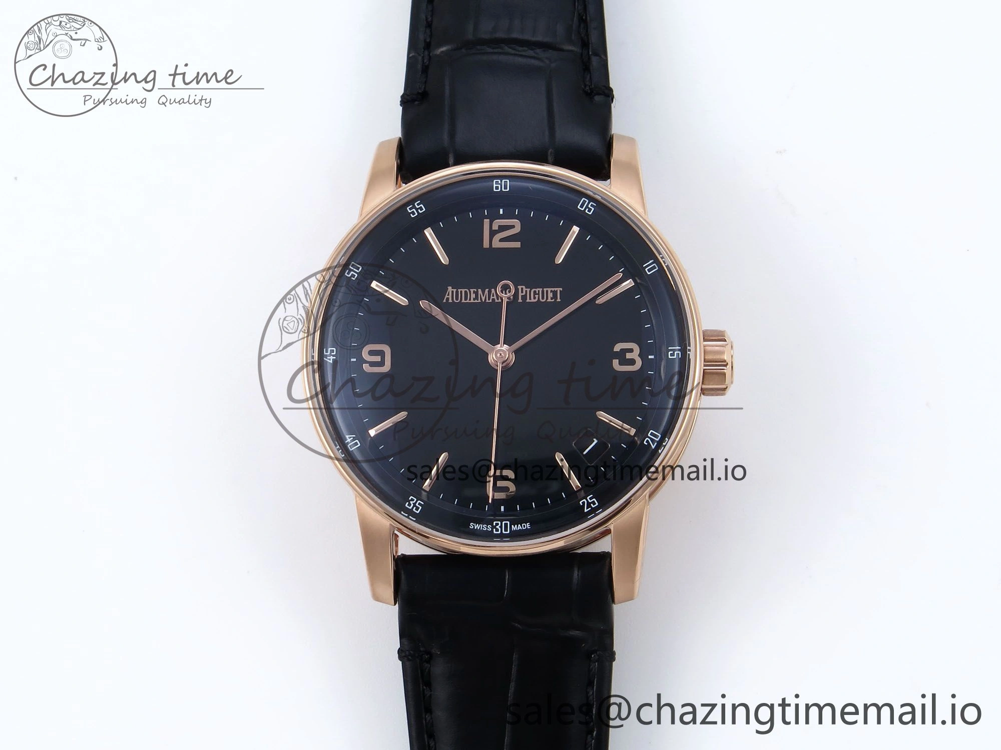 ZeroBulk Code 11.59 RG 15210 APSF 1:1 Best Edition Black Dial on Black Leather Strap SA4302 Super Clone 4346