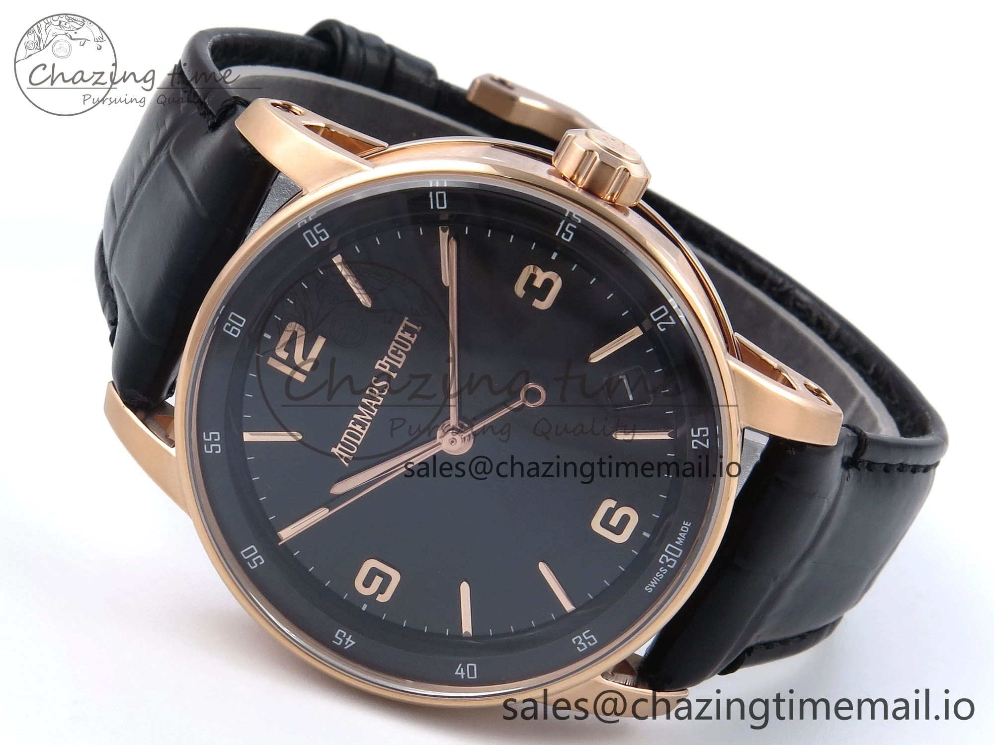 ZeroBulk Code 11.59 RG 15210 APSF 1:1 Best Edition Black Dial on Black Leather Strap SA4302 Super Clone 4346