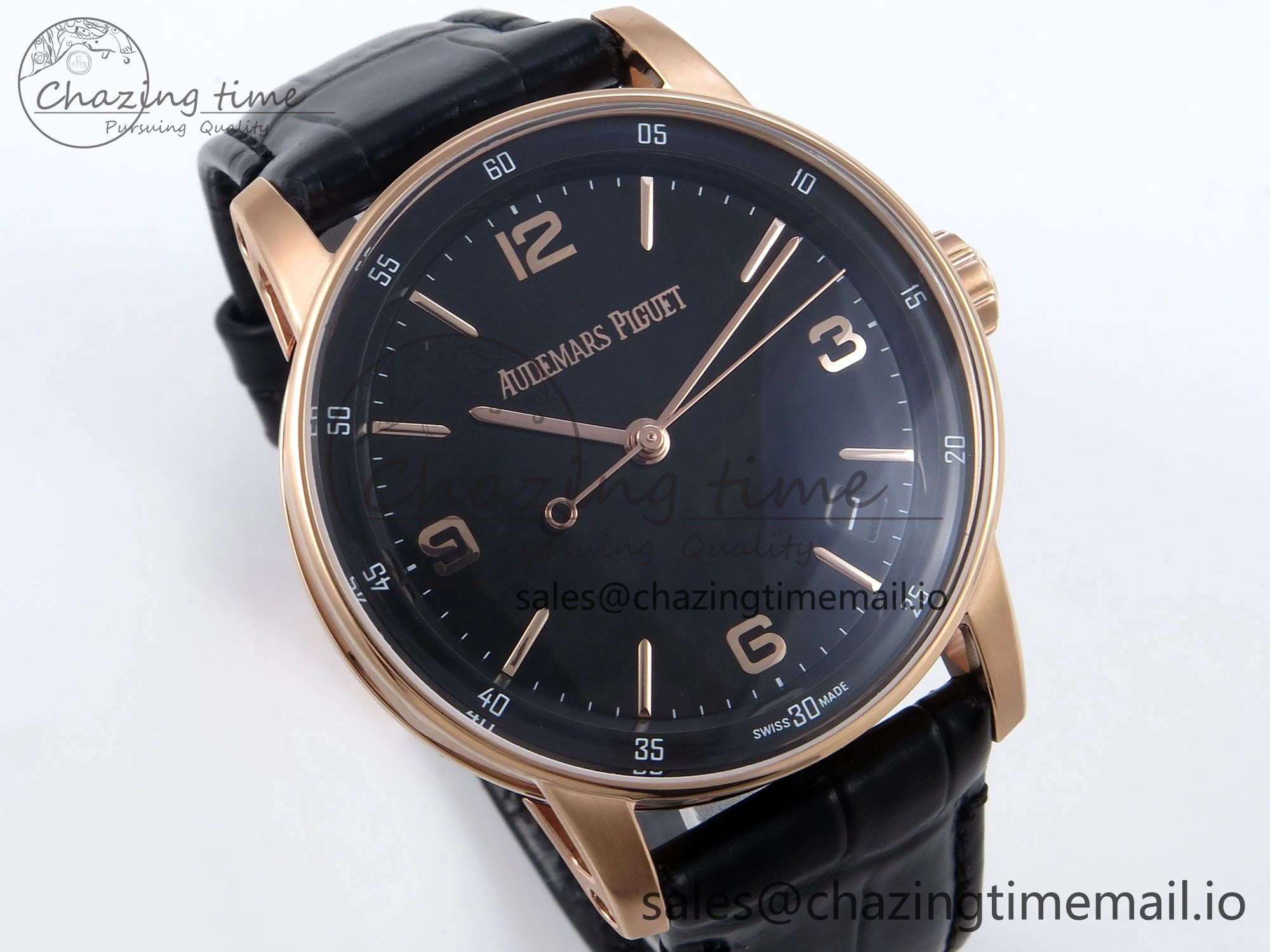 ZeroBulk Code 11.59 RG 15210 APSF 1:1 Best Edition Black Dial on Black Leather Strap SA4302 Super Clone 4346