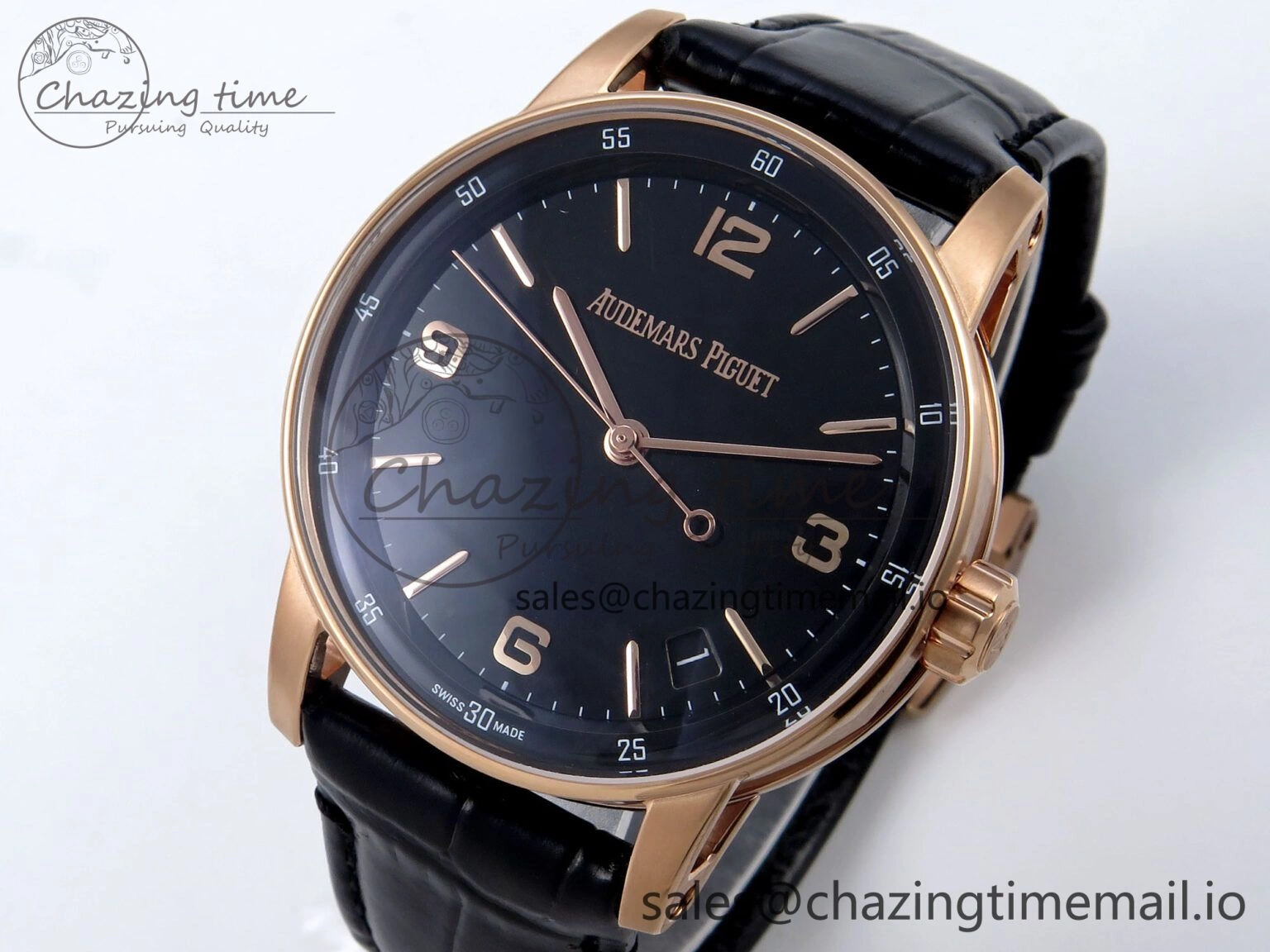 ZeroBulk Code 11.59 RG 15210 APSF 1:1 Best Edition Black Dial on Black Leather Strap SA4302 Super Clone 4346