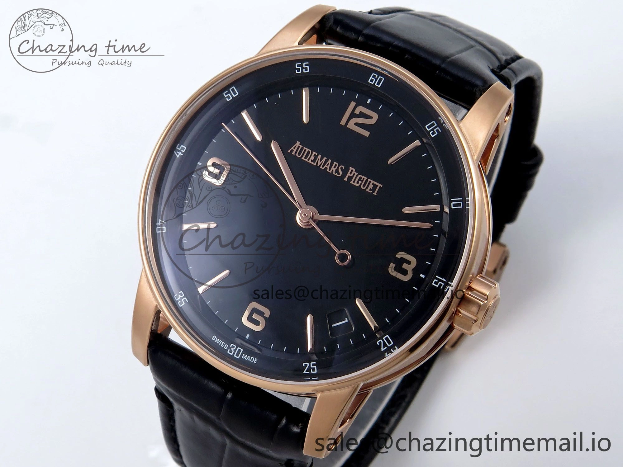 ZeroBulk Code 11.59 RG 15210 APSF 1:1 Best Edition Black Dial on Black Leather Strap SA4302 Super Clone 4346