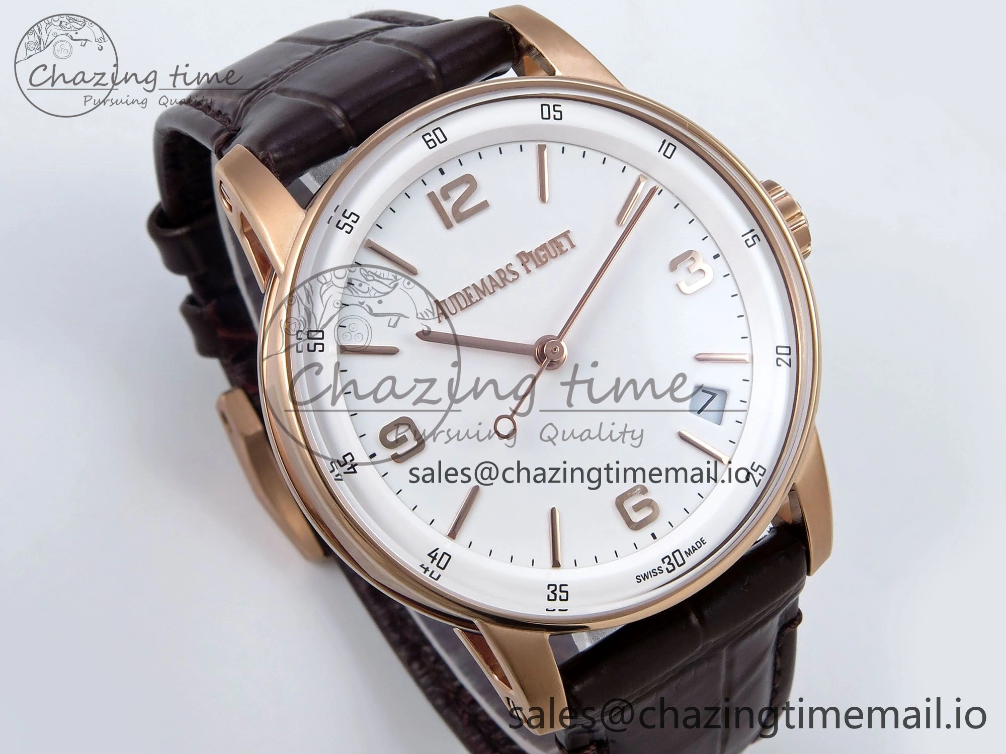 Code 11.59 RG 15210 APSF 1:1 Best Edition White Dial on Brown Leather Strap SA4302 Super Clone Popular 4348