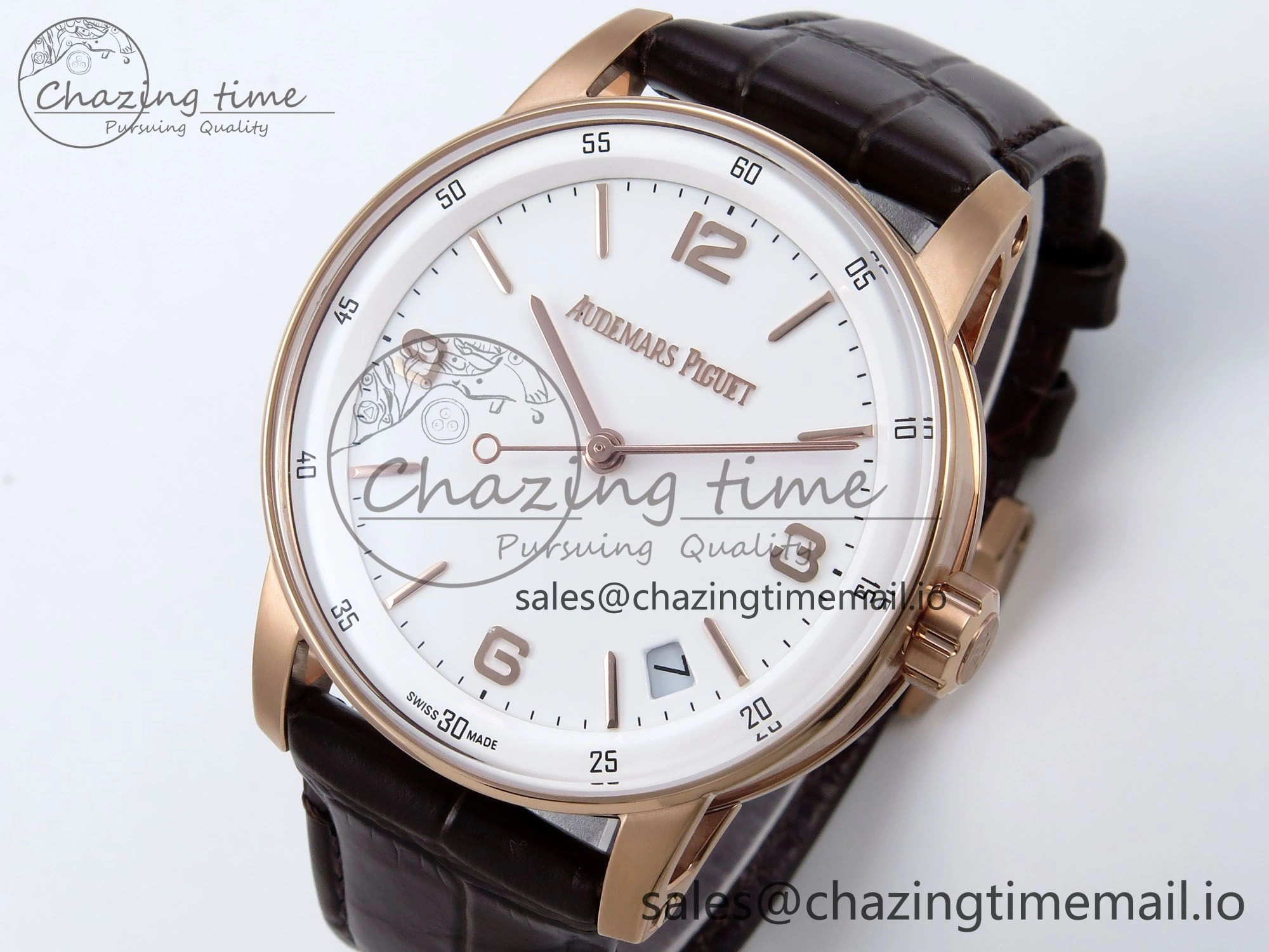 Code 11.59 RG 15210 APSF 1:1 Best Edition White Dial on Brown Leather Strap SA4302 Super Clone Popular 4348