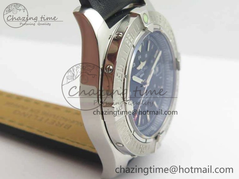 Affordable Colt Automatic 41mm SS Black Textured Dial On Black Leather Strap A 5704