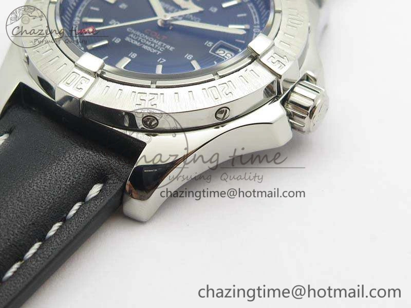 Affordable Colt Automatic 41mm SS Black Textured Dial On Black Leather Strap A 5704