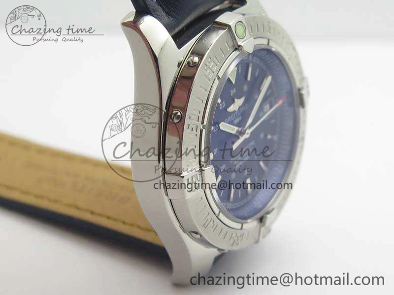 Upgraded Colt Automatic 41mm SS Blue Textured Dial On Blue Leather Strap A 5707