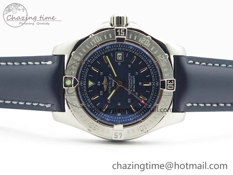 Upgraded Colt Automatic 41mm SS Blue Textured Dial On Blue Leather Strap A 5707