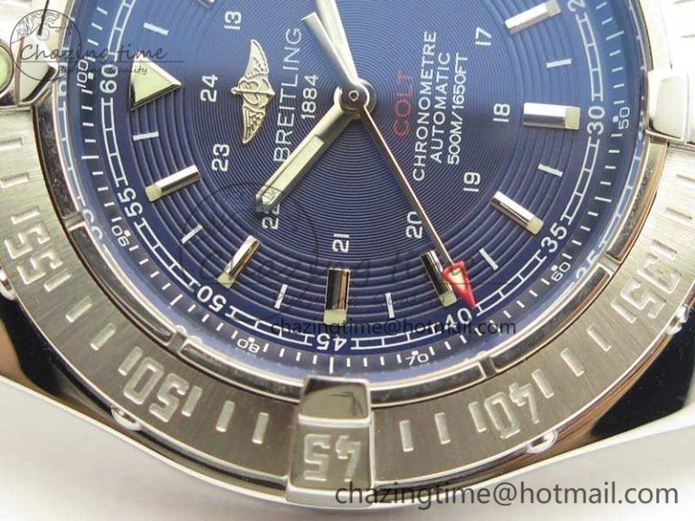 Colt Automatic 41mm SS Blue Textured Dial On Rubber Strap A Trendy 5706