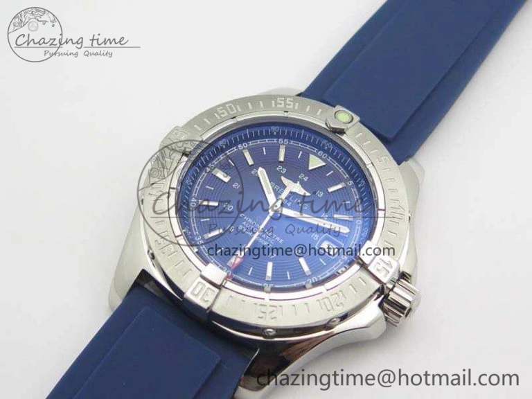 Colt Automatic 41mm SS Blue Textured Dial On Rubber Strap A Trendy 5706