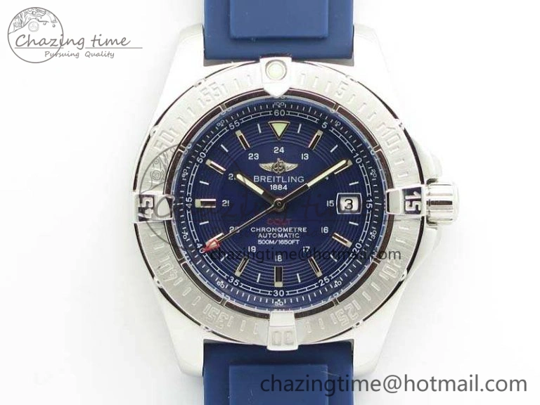 Colt Automatic 41mm SS Blue Textured Dial On Rubber Strap A Trendy 5706