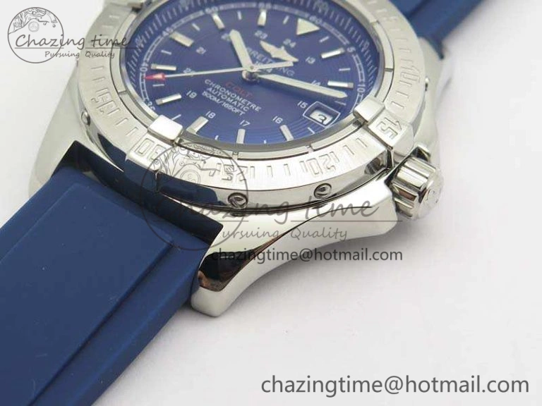 Colt Automatic 41mm SS Blue Textured Dial On Rubber Strap A Trendy 5706