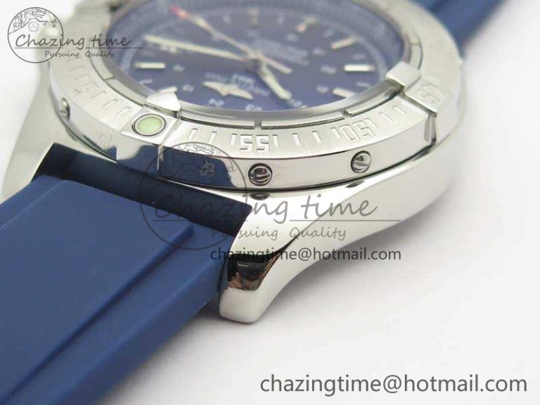 Colt Automatic 41mm SS Blue Textured Dial On Rubber Strap A Trendy 5706