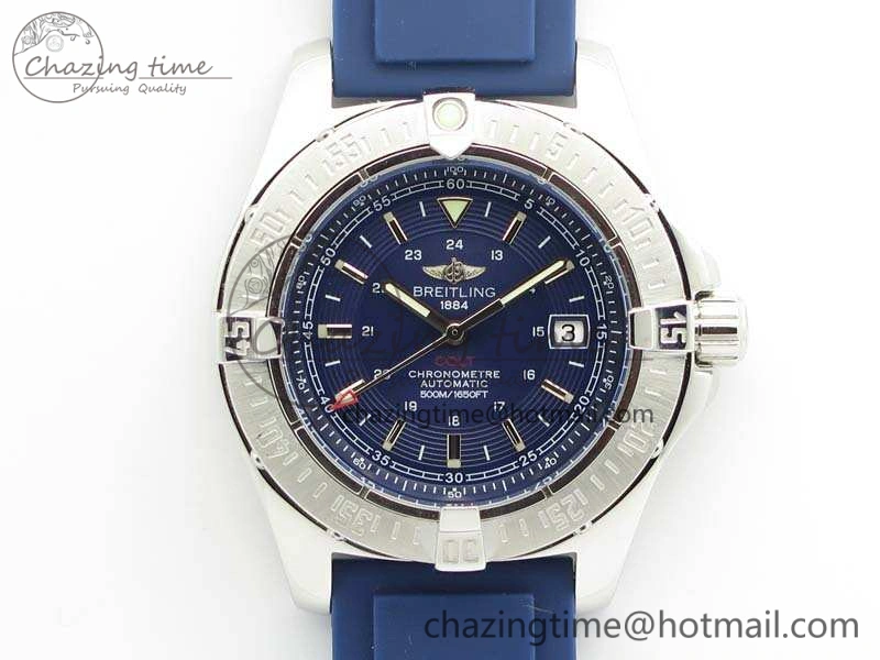 Colt Automatic 41mm SS Blue Textured Dial On Rubber Strap A Trendy 5706