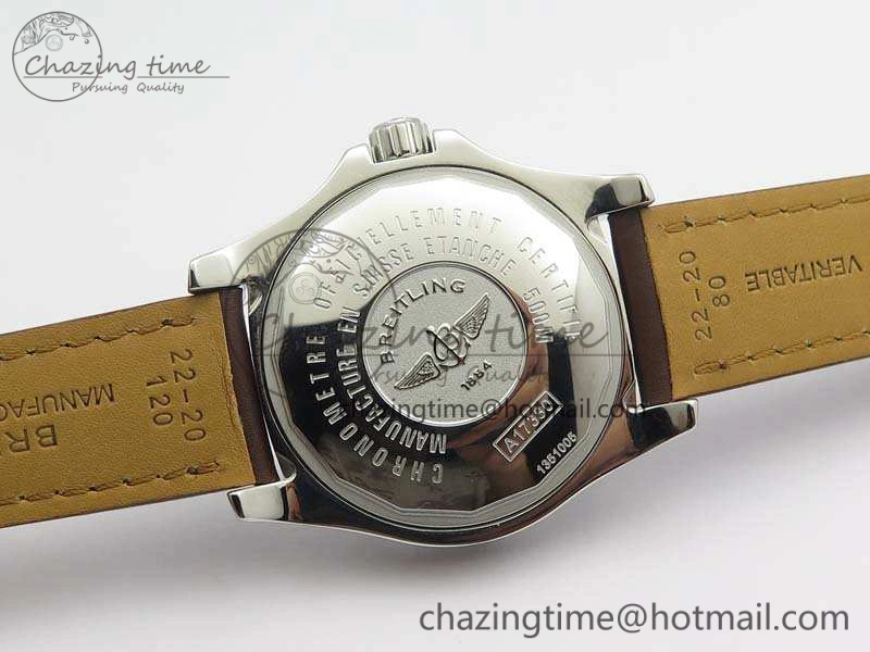 Casual Colt Automatic 41mm SS White Textured Dial On Brown Leather Strap A 5708