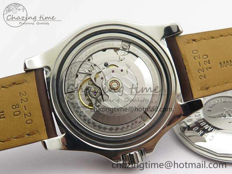Casual Colt Automatic 41mm SS White Textured Dial On Brown Leather Strap A 5708