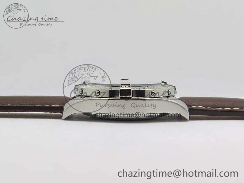 Casual Colt Automatic 41mm SS White Textured Dial On Brown Leather Strap A 5708