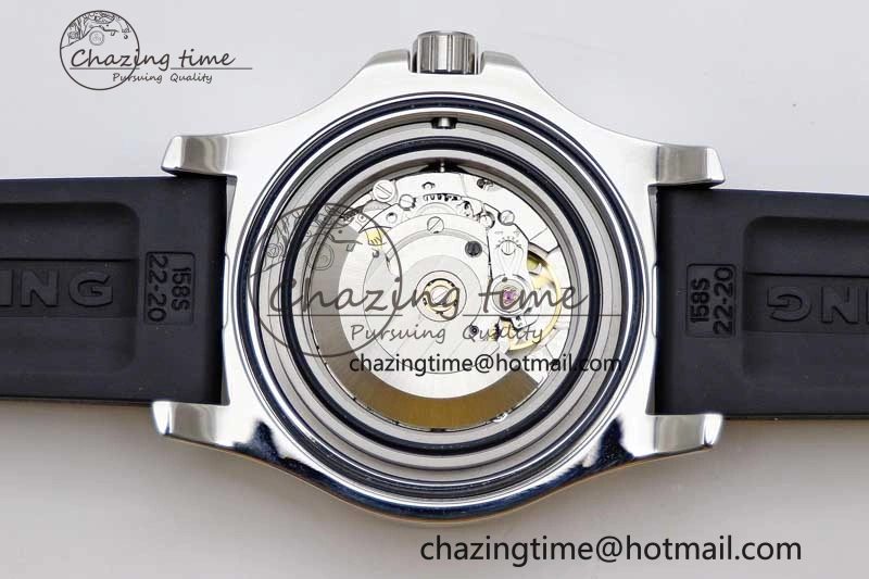 Efficient Colt Automatic 44mm SS TF 1:1 Best Edition Black Textured Dial on Rubber Strap A 5531