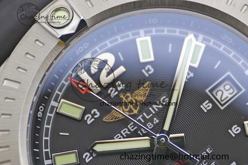 Efficient Colt Automatic 44mm SS TF 1:1 Best Edition Black Textured Dial on Rubber Strap A 5531