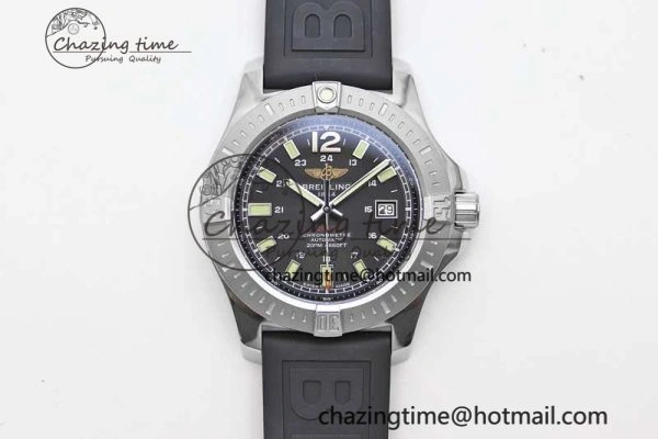 Efficient Colt Automatic 44mm SS TF 1:1 Best Edition Black Textured Dial on Rubber Strap A 5531
