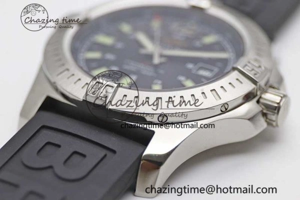 Efficient Colt Automatic 44mm SS TF 1:1 Best Edition Black Textured Dial on Rubber Strap A 5531