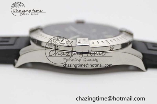 Efficient Colt Automatic 44mm SS TF 1:1 Best Edition Black Textured Dial on Rubber Strap A 5531