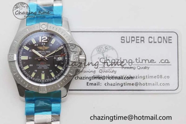 ZeroBulk Colt Automatic 44mm SS TF 1:1 Best Edition Black Textured Dial on SS Bracelet A 5528