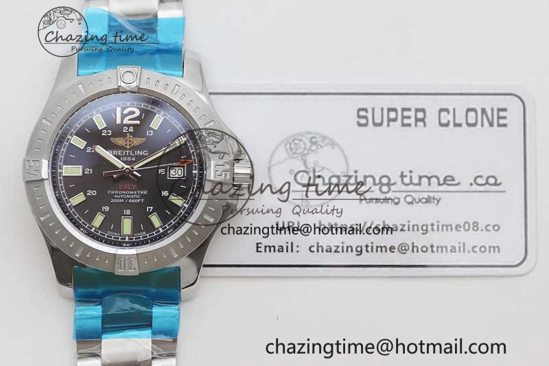 ZeroBulk Colt Automatic 44mm SS TF 1:1 Best Edition Black Textured Dial on SS Bracelet A 5528
