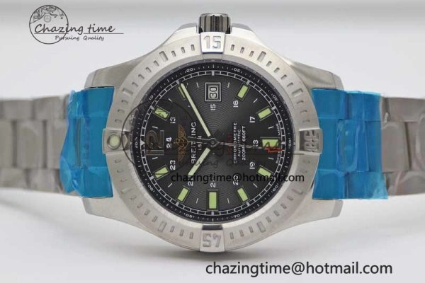 ZeroBulk Colt Automatic 44mm SS TF 1:1 Best Edition Black Textured Dial on SS Bracelet A 5528