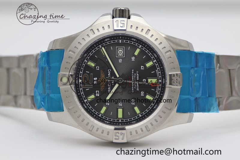 ZeroBulk Colt Automatic 44mm SS TF 1:1 Best Edition Black Textured Dial on SS Bracelet A 5528