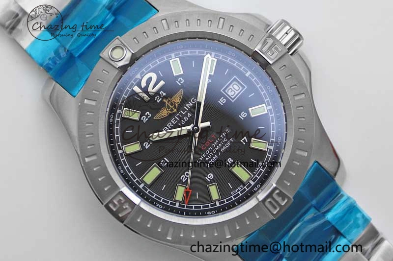ZeroBulk Colt Automatic 44mm SS TF 1:1 Best Edition Black Textured Dial on SS Bracelet A 5528