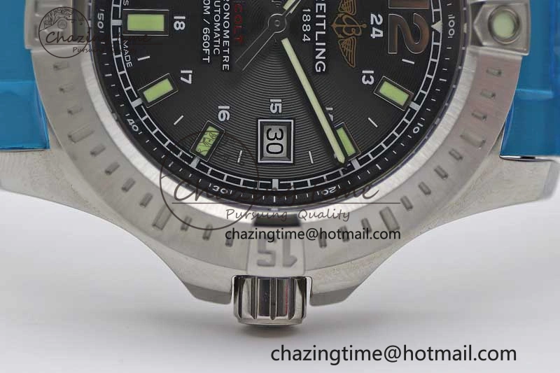 ZeroBulk Colt Automatic 44mm SS TF 1:1 Best Edition Black Textured Dial on SS Bracelet A 5528