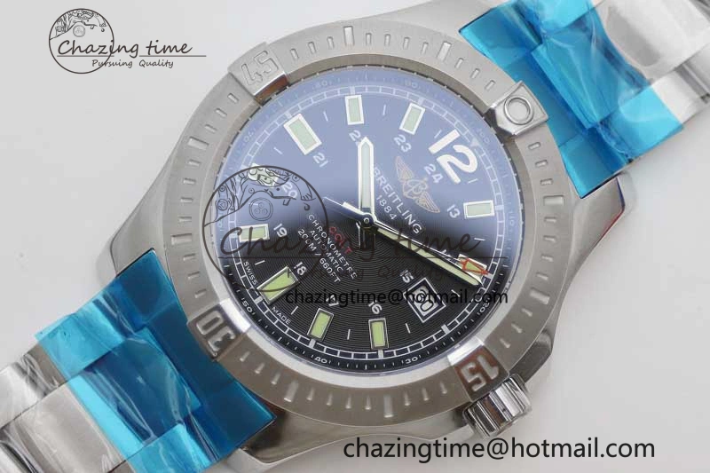 ZeroBulk Colt Automatic 44mm SS TF 1:1 Best Edition Black Textured Dial on SS Bracelet A 5528