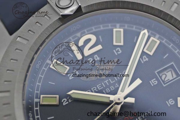 Colt Automatic 44mm SS TF 1:1 Best Edition Blue Textured Dial on Rubber Strap A Reliable 5524
