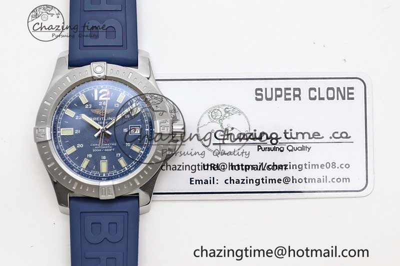 Colt Automatic 44mm SS TF 1:1 Best Edition Blue Textured Dial on Rubber Strap A Reliable 5524
