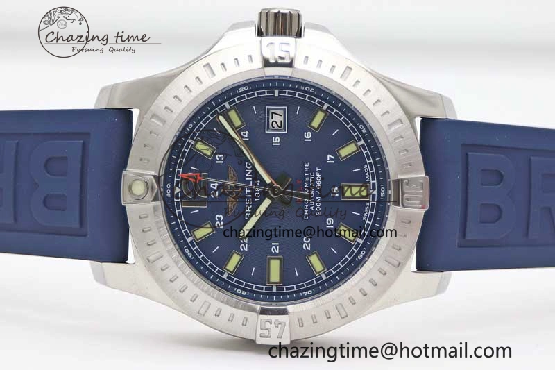 Colt Automatic 44mm SS TF 1:1 Best Edition Blue Textured Dial on Rubber Strap A Reliable 5524