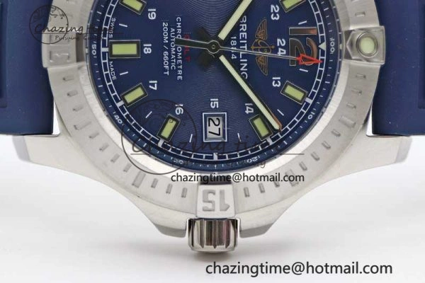Colt Automatic 44mm SS TF 1:1 Best Edition Blue Textured Dial on Rubber Strap A Reliable 5524
