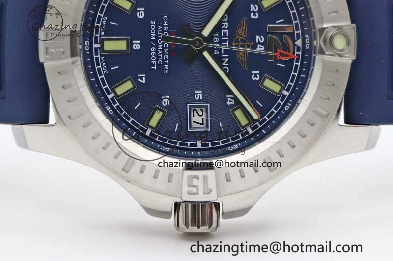 Colt Automatic 44mm SS TF 1:1 Best Edition Blue Textured Dial on Rubber Strap A Reliable 5524