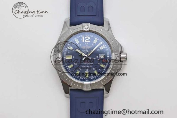 Colt Automatic 44mm SS TF 1:1 Best Edition Blue Textured Dial on Rubber Strap A Reliable 5524