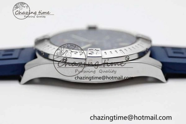 Colt Automatic 44mm SS TF 1:1 Best Edition Blue Textured Dial on Rubber Strap A Reliable 5524
