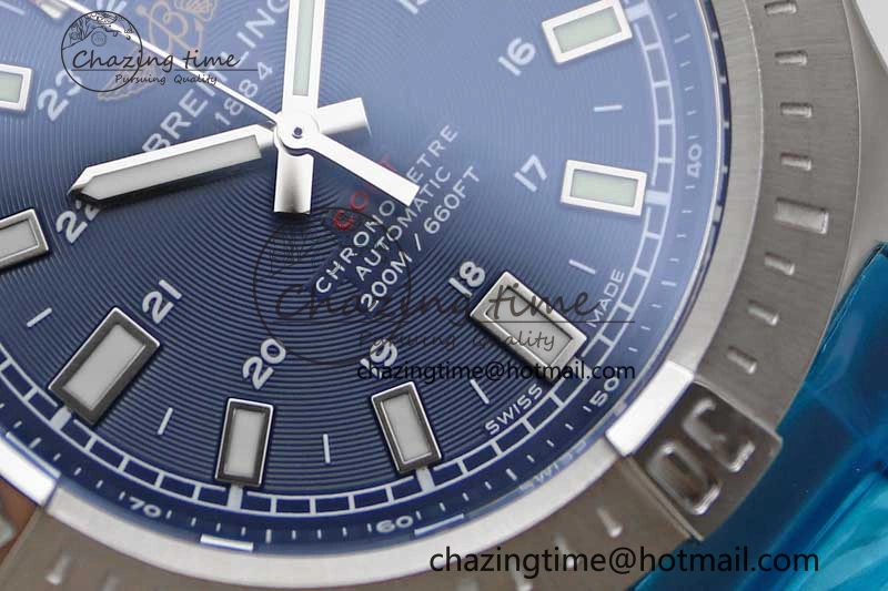 Thermal Colt Automatic 44mm SS TF 1:1 Best Edition Blue Textured Dial on SS Bracelet A 5530